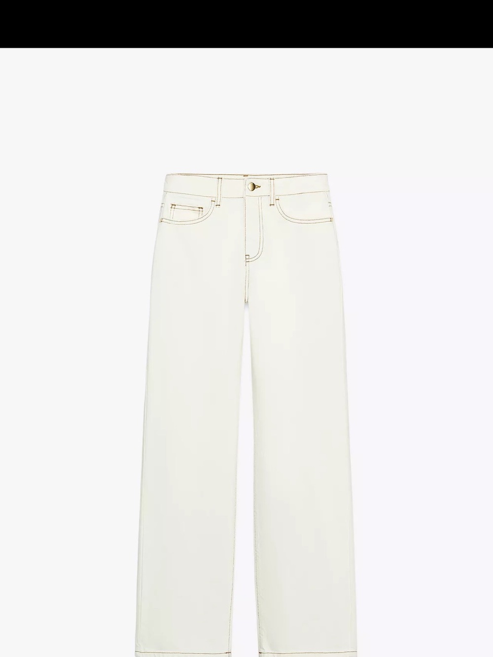 Zara Straight-Leg Cream Jeans